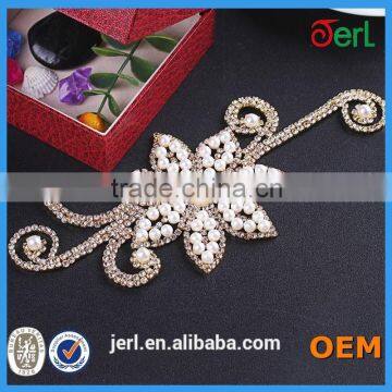 Wholesale bridal beaded crystal rhinestone appliques for dresses