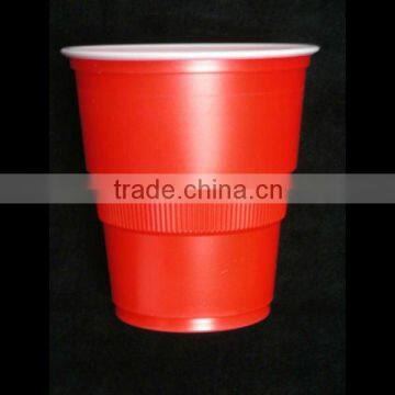 C098288,9oz(270ml) PS disposable plastic 2 colors cup(inner white outer red )