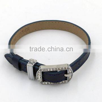 Newest watch leather strap with rhinestone