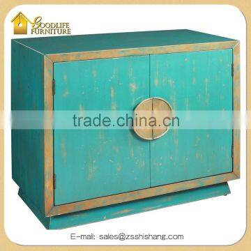 Hand Painted Wooden Cabinet Console Table Design for Living Room