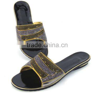 New arrival beautiful high quality summer slipper with charming stone for woman