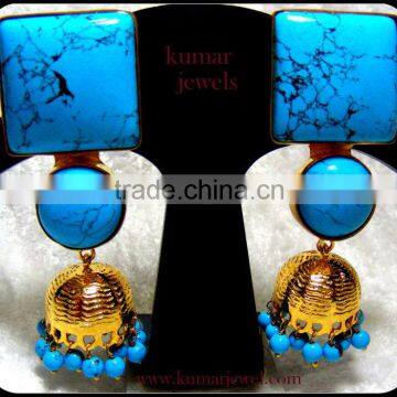 Firoza Stone With Jhumki Earring