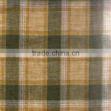 plaid linen viscose blended fabric