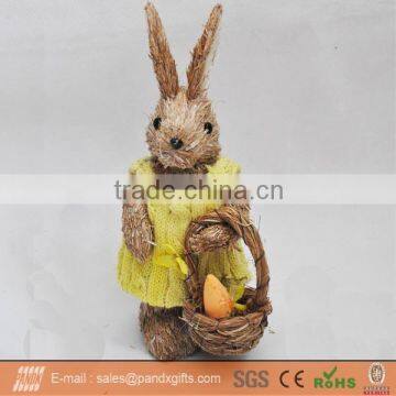 2014 hot sale fabric Easter 21CM BUNNY WITH BASKET