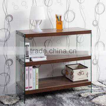 2015 new design modern glass 4 tiers bookcases