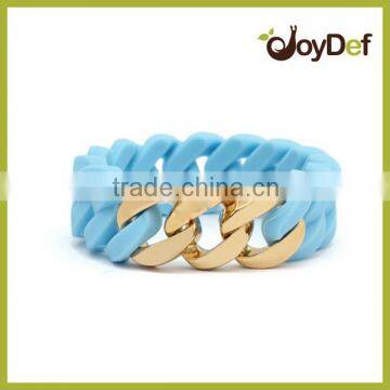 friendly custom silicone wristbands Baby Blue Gold silicon braclet