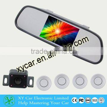 4.3" Car Visible Mirror Monitor Parking Sensor With Mini Waterproof Camera and 4pcs Sensor Detecter Make Easy Parki XY-2045 photo-4