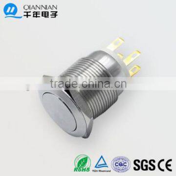 QN19-E5 19mm Momentary|Latching Flat Head Pin terminal Waterproof metal push button switch
