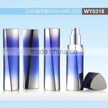 WY0318 triangle series acrylic airless bottle, san airless bottle,15ml bottle