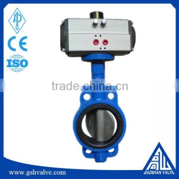 Pneumatic viton seat cast iron butterfly valve