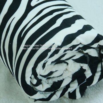 Double Sided Zebra Striped Pattern Adult Blanket Flannel and Sherpa Fleece Blanket photo-4