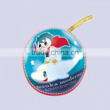 decorative cute boll shape metal tin box for lip balm container