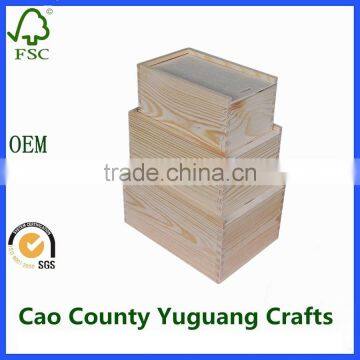 Sliding Wooden Storage Box Large Wood Keepsake Box Jewellery Safe Box photo-3