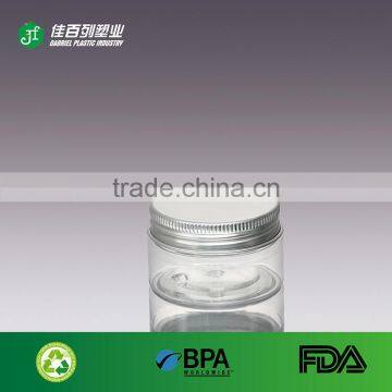 Ningbo Factory price 30ml Clear Cosmetic Plastic Jars with aluminium Lids