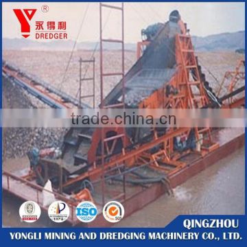 Waterwheel type sand sieving and washing machine