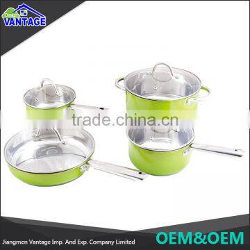 interior in mirror polished with lid stainless steel handle cooking pot sauce pot cookware sets