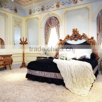 High Back Baroque Living Room & Bedroom Queen Throne King Chair/ Victorian Style Elegant White Fabric Armchair With Golden Frame photo-6