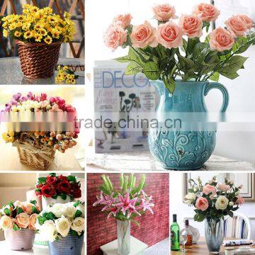 Home& wedding decoration silk rose flowers artificial flower