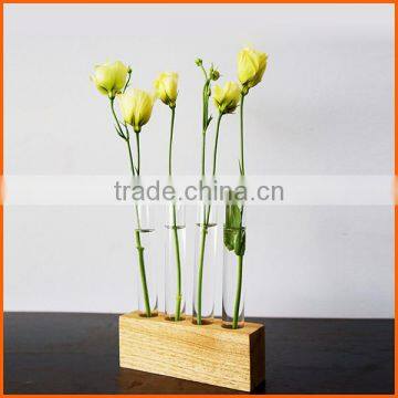 Customized clear glass tube flower vase