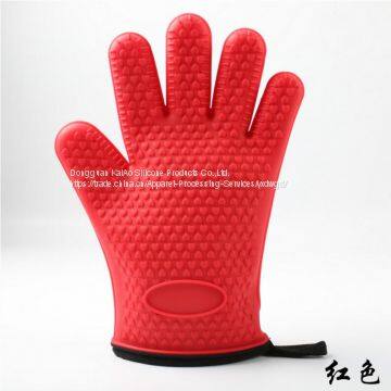 Cotton Heat-resistance Grill Mitt Silicone Glove BBQ Tool photo-3