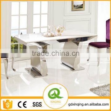 TH362 Hot Sale White Marble Top 6 Seater Dining Table