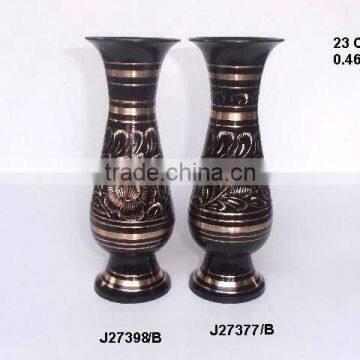 Black paint Traditional Indian Vases made in Cast Brass