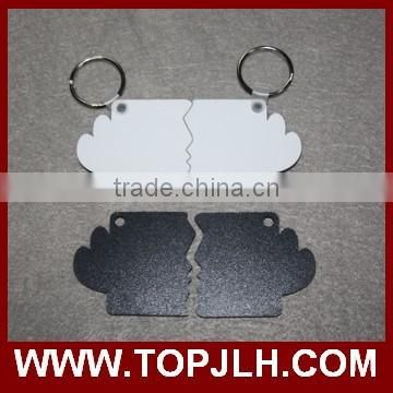 Wholesale china blank coated custom printed light wood keychain