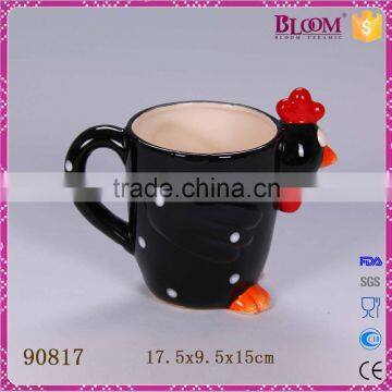 Black Rooster Ceramic Coffe Mug photo-4