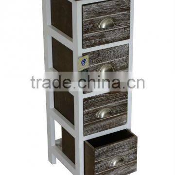 Wooden Shell Well Paulownia 3 Drawers Wooden Cabinet for Home Furniture photo-2