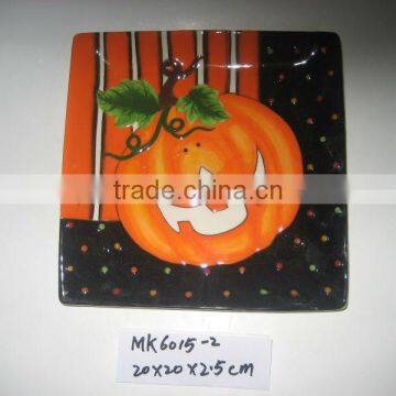 square shape ceramic candy plate for halloween