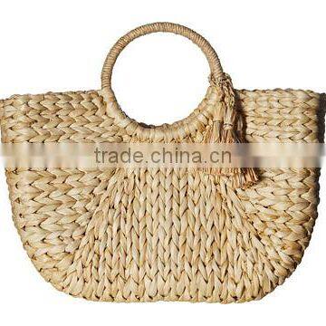 Fashionable Water Hyacinth Pompom Bag photo-3