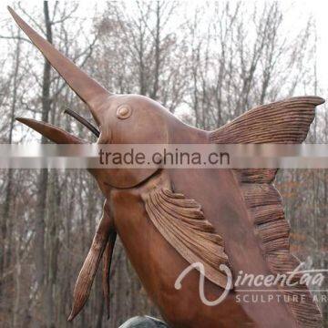Art Garden Decor Bronze Singal Marlin Fountain for Hot Sale photo-3
