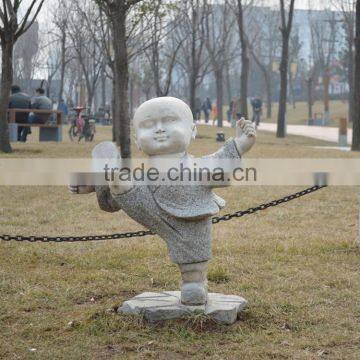 Outdoor Graden Decoration Stone Carving Marble Baby Buddha Little Monk Statue photo-3