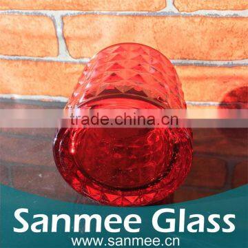 Wholesale Red Diamond Pattern Wine Glass Shape Candle Holders photo-3