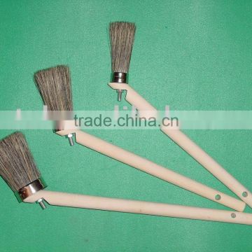 RB-011 Round Brush with gray bristle and wooden handle