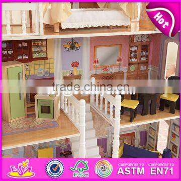 New Design Beautiful Princess Wooden Dollhouse for Children W06A218 photo-4