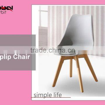 hot selling best price list plastic cushion seat tulip shape lounge chair