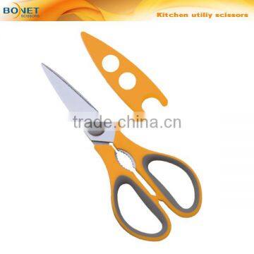 S52002 LFGB certificated 8-1/4" yangjiang superb quality powerful kitchen scissors with magnetic sheath