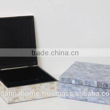 Square mother of pearl box