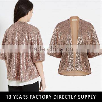 2016 new fashion full sequin design kimono for ladies