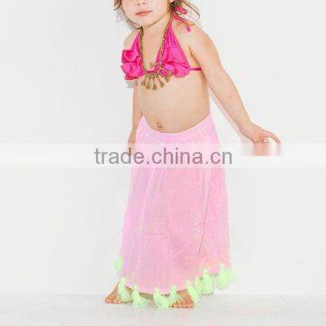 Little Pom Pom Gypsy Skirt Kids Frock Designs Children Clothing Pictures Of Long Skirts And Tops 2016 HSD5653 photo-4