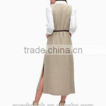 New Fashion Ladies Chic Sleeveless Belted Long Vest Wholesale photo-3