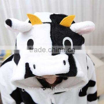 Flannel Cartoon Adult Animal Jumpsuit Animal Pajamas Jumpsuit Cow Design photo-3