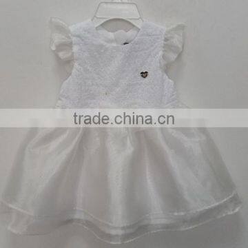 Cute Girls Shiny White Embroidered Dress for Summer