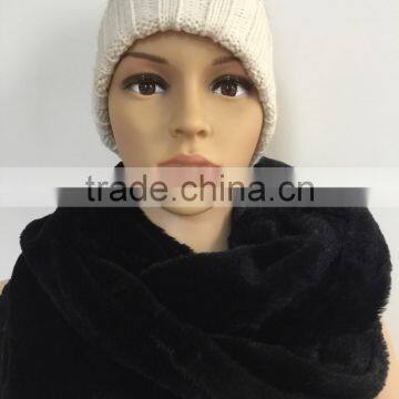 Black Fashion Young Neck PV Fleece Tube Scarf Factory photo-5