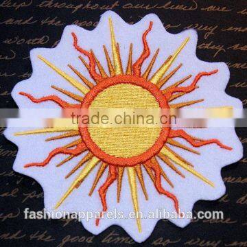 Custom High Quality Embroidered Creative Sun Patch for Clothes Embroidery Patch Made in China Choose Size/color photo-2