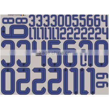 Custom heat transfer sticker plastisol heat transfer iron on jersey number sheet