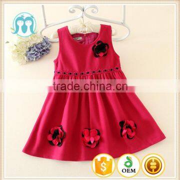 fashion 2015 latest design autumn rose flower children dress