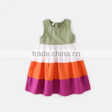 Customize Color Rainbow Dress For Children Sleeveless Mix Cotton Frocks photo-2