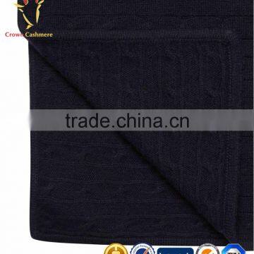 High Quality Cable Knitted Cashmere Baby Blanket photo-2